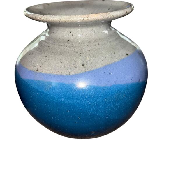 Studio Artisan Pottery Vase Signed Nancy Read Blue Gray Handmade Handpainted - Picture 8 of 8